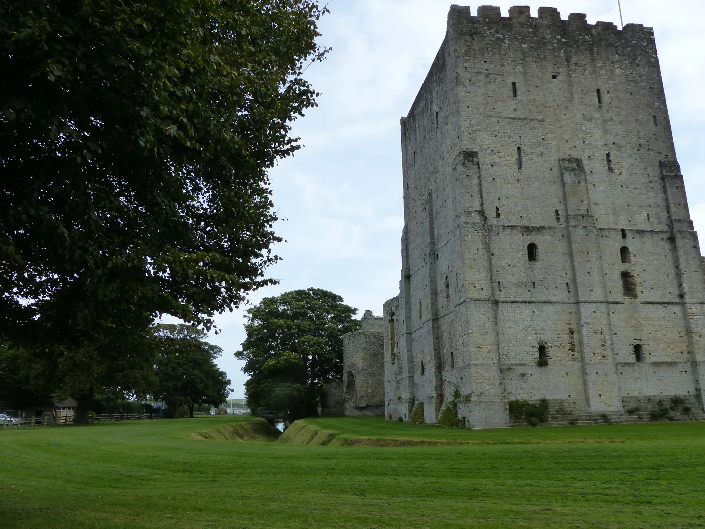 The Norman keep at Portchester Castle, inside the Roman walls at the top of Portsmouth Harbour
